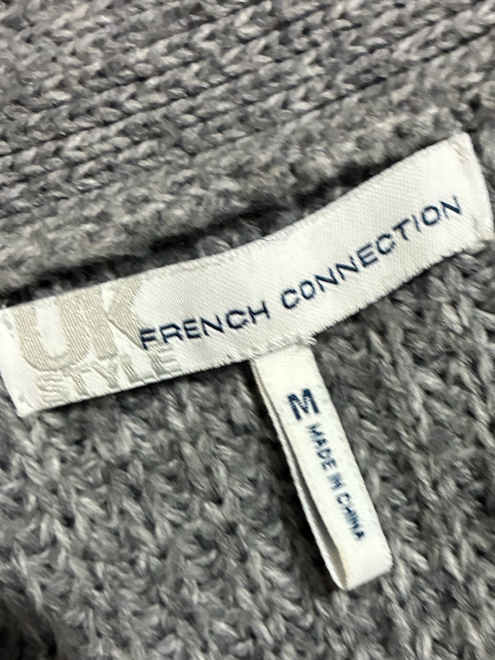 French Connection Gray Ribbed Button-Front Cardigan - Picture 5 of 5